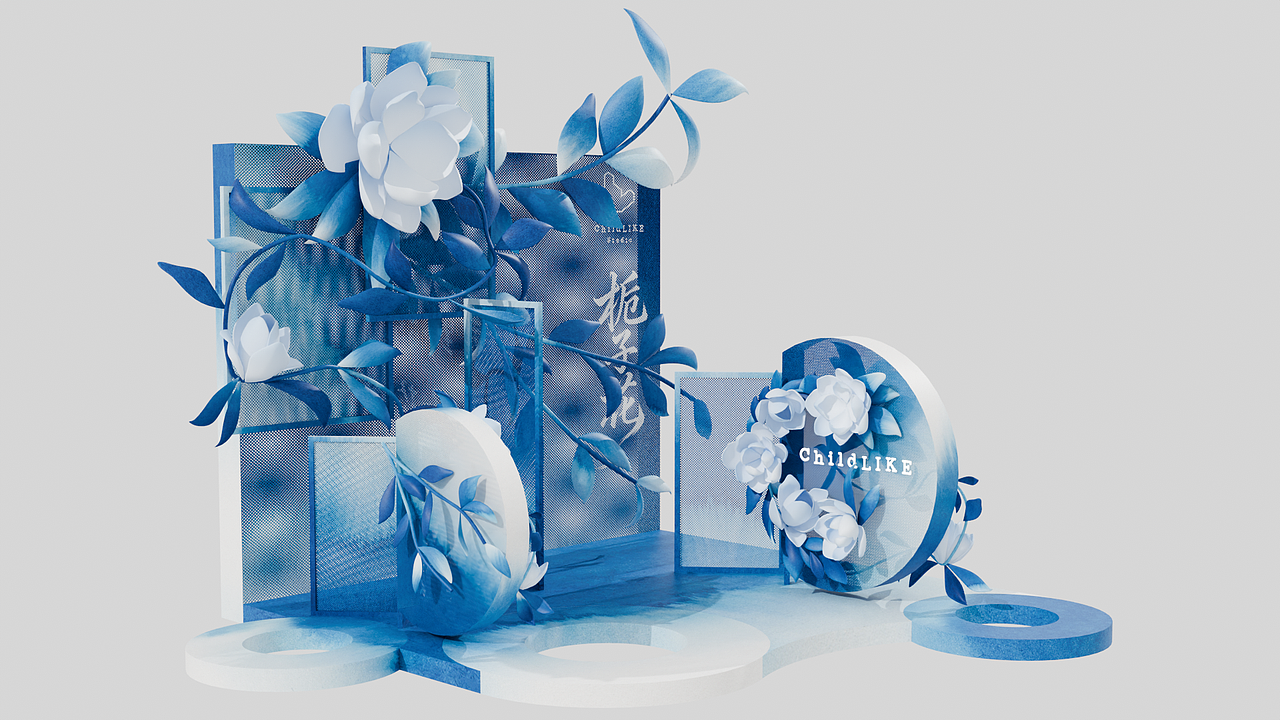 Blender|美陈设计|课程案例|栀子花（图ZNDA1MjgzMjQw） - 展陈设计 - 站酷设计师范仲淹大水原创素材 - 站酷ZCOOL