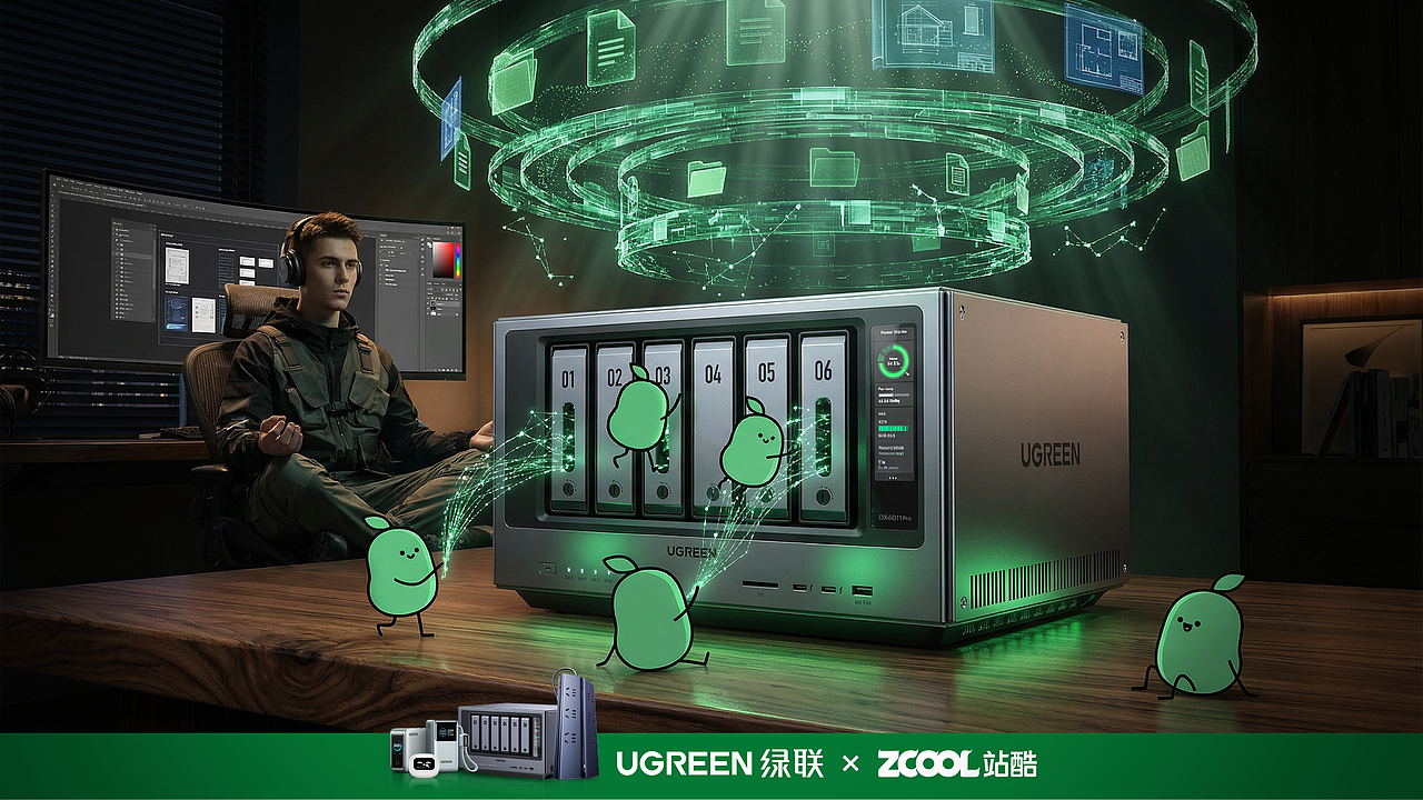 《UGREEN》智护未来：本源觉醒（图ZNDA1Mjg1MjQ4） - AI作品 - 站酷设计师YesJinZ原创素材 - 站酷ZCOOL