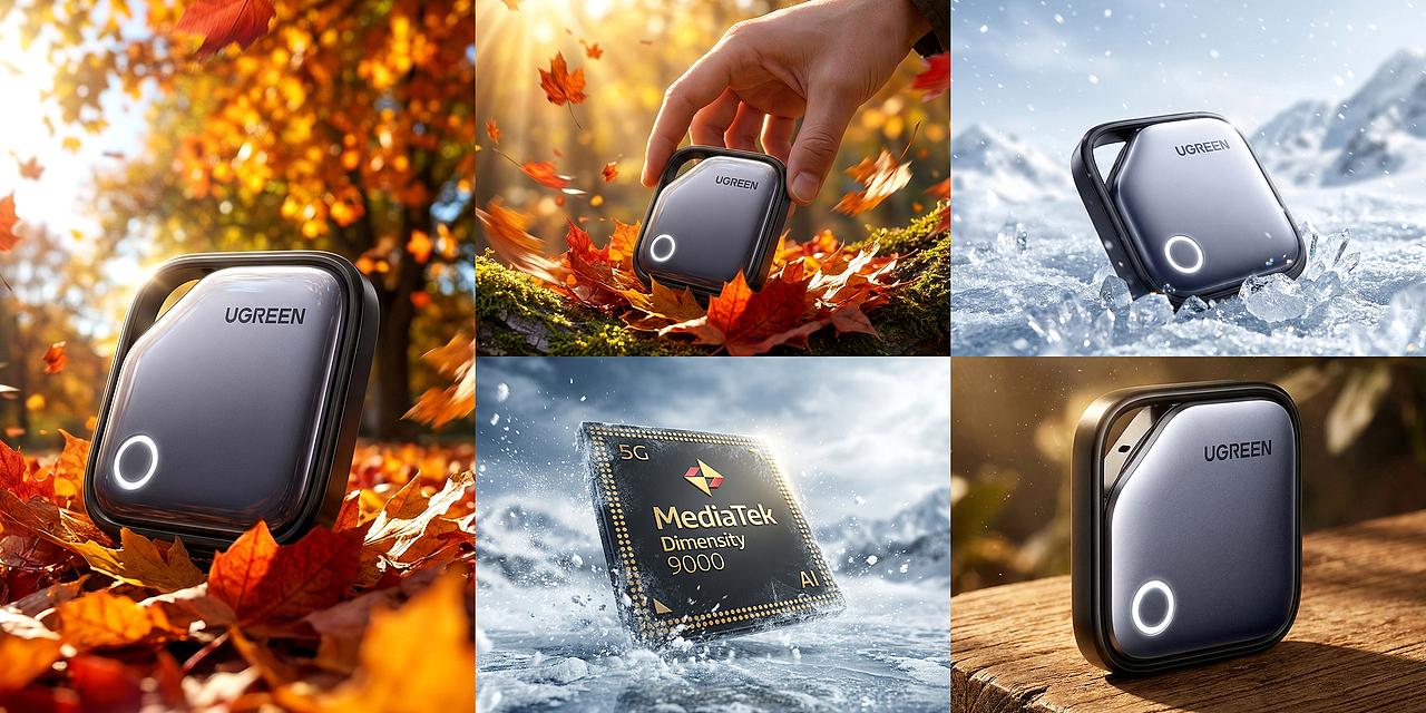 AIGC赋能 | UGREEN 定位器 · 产品海报创作！（图ZNDA1MjkwMTY0） - AI作品 - 站酷设计师夏木L原创素材 - 站酷ZCOOL