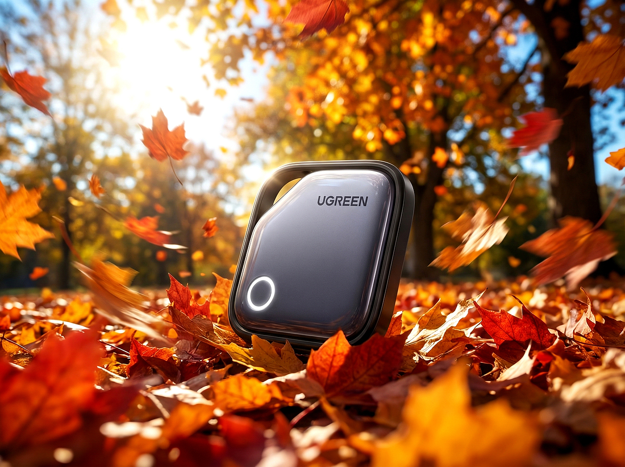 AIGC赋能 | UGREEN 定位器 · 产品海报创作！（图ZNDA1MjkwMTY4） - AI作品 - 站酷设计师夏木L原创素材 - 站酷ZCOOL