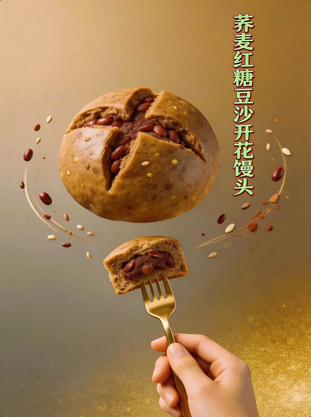 既梦AI设计创意荞麦红糖多口味开花馒头附带提示词AIGC（图ZNDA1MzAwODA4） - 海报 - 站酷设计师风中的玫瑰耶原创素材 - 站酷ZCOOL