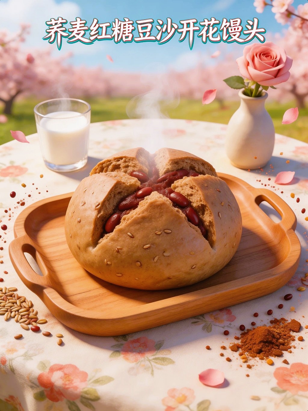 既梦AI设计创意荞麦红糖多口味开花馒头附带提示词AIGC（图ZNDA1MzAxMjQw） - 海报 - 站酷设计师风中的玫瑰耶原创素材 - 站酷ZCOOL