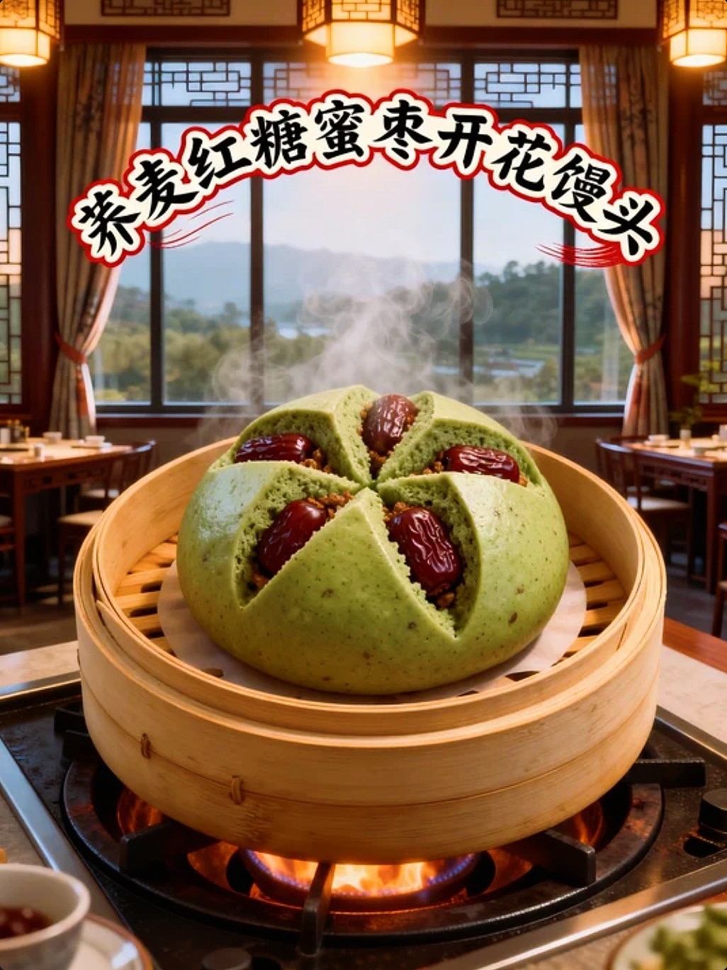 AIGC设计创意荞麦果蔬汁红枣开花馒头海报附带提示词（图ZNDA1MzAyNTg0） - 海报 - 站酷设计师风中的玫瑰耶原创素材 - 站酷ZCOOL