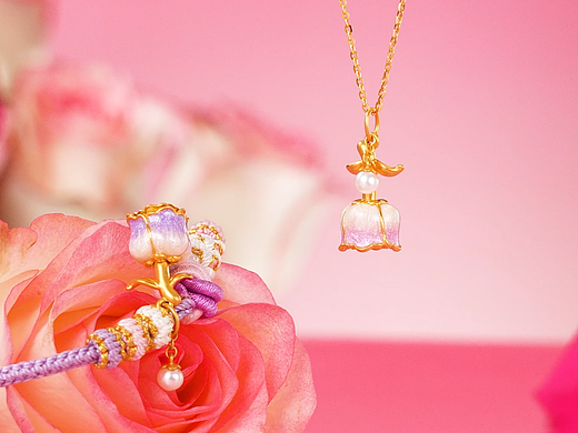 粉色系|黄金首饰拍摄案例