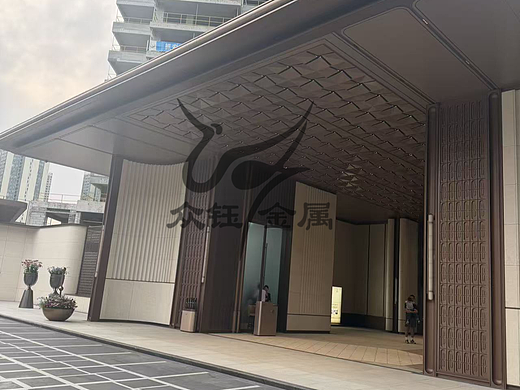 小区入口不锈钢门楼定制 入户门廊金属装饰工程厂家