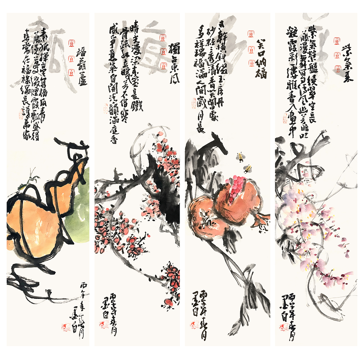 四条屏（图ZNDA1MzE3ODAw） - 绘画 - 站酷设计师重点号创意设计原创素材 - 站酷ZCOOL