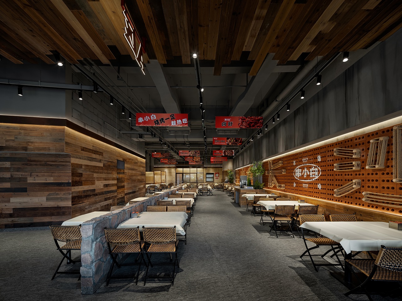 ZNEW出品 | 串小白（松雅湖店）（图ZNDA1MzE5NzIw） - 酒店餐饮设计 - 站酷设计师紫牛餐饮空间设计原创素材 - 站酷ZCOOL