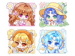 QQ人半身像练习-四季插画系列