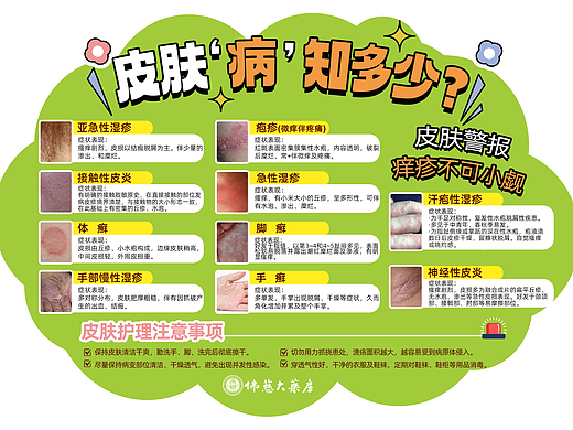 皮肤病科普插卡、手举牌、