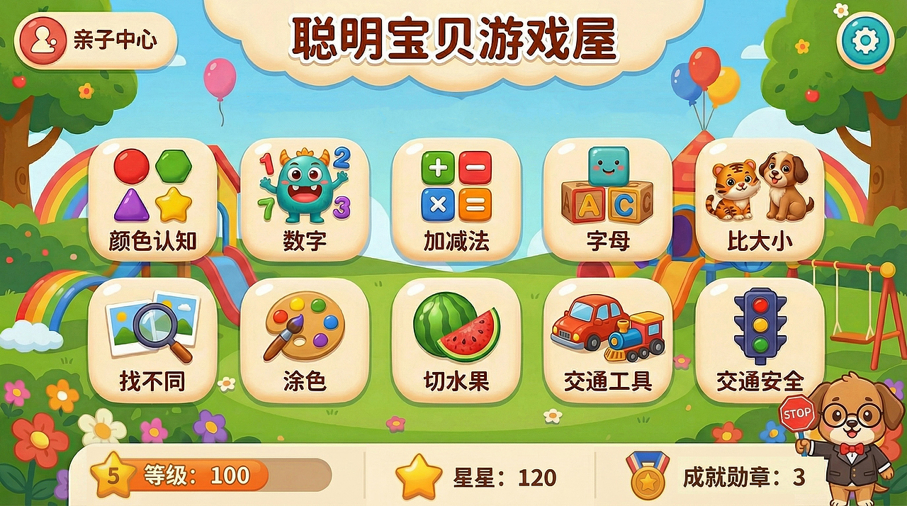 《聪明宝贝》儿童益智游戏 UI（图ZNDA1MzIzODYw） - 游戏UI - 站酷设计师肥飞工作室原创素材 - 站酷ZCOOL