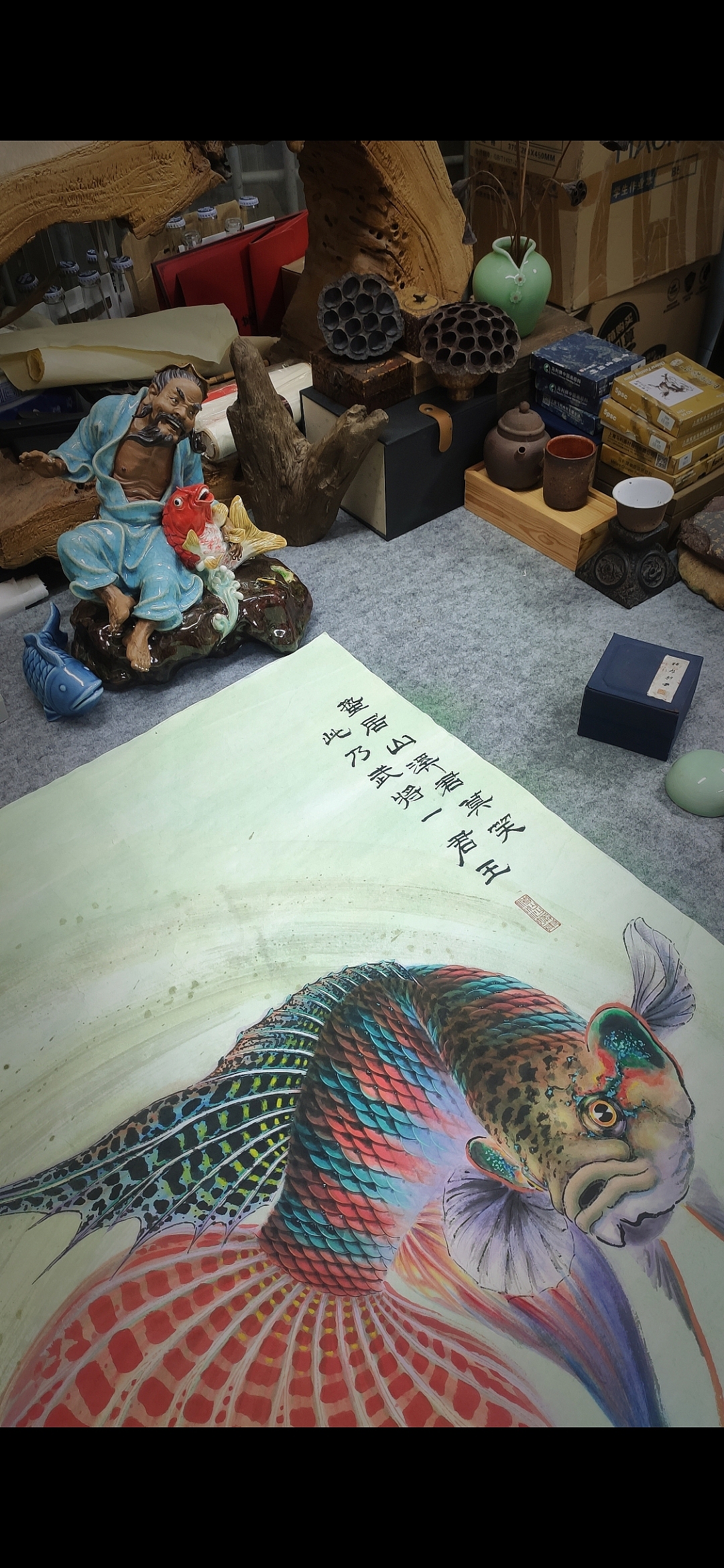 国画潮汕斗鱼（图ZNDA1MzI1OTE2） - 绘画 - 站酷设计师李旭东书画原创素材 - 站酷ZCOOL