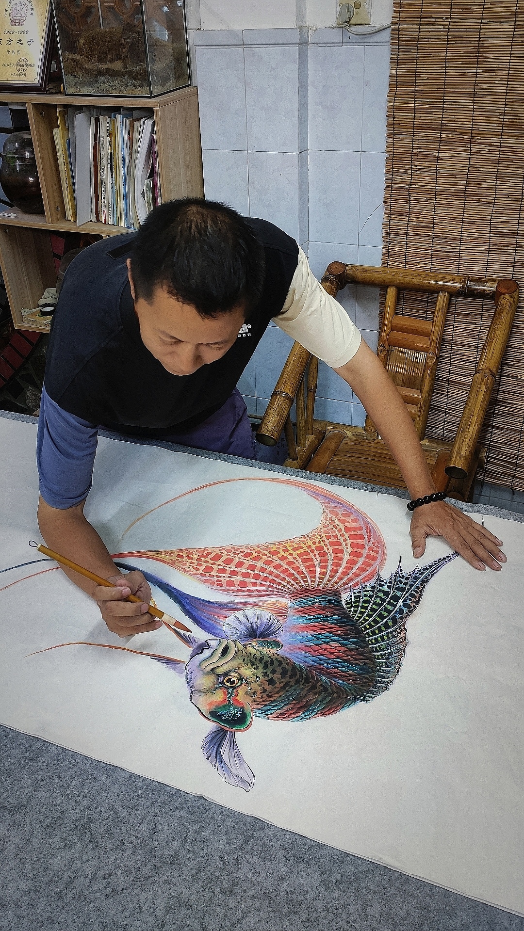 国画潮汕斗鱼（图ZNDA1MzI1OTEy） - 绘画 - 站酷设计师李旭东书画原创素材 - 站酷ZCOOL