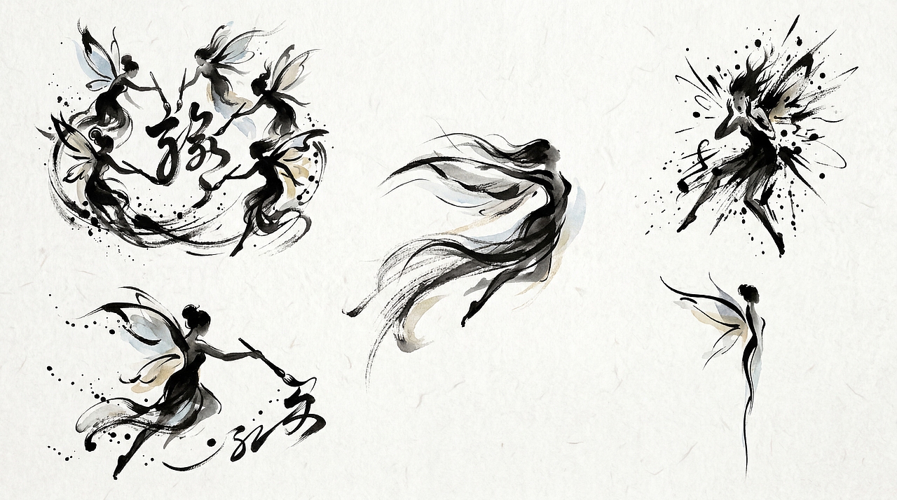 白描微观志：失控的焦墨“巨兽”（图ZNDA1MzMxNzY4） - AI作品 - 站酷设计师AI造物工坊原创素材 - 站酷ZCOOL