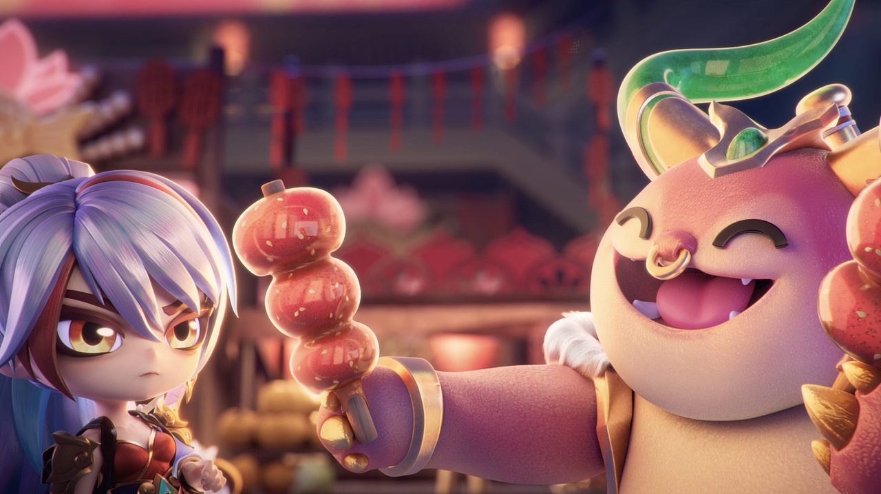 云顶之弈玉剑传说武剑仙小小锐雯CG：赛博夜市奇幻年味（图ZNDA1MzM1MTI4） - 动画/影视 - 站酷设计师两点十分动漫原创素材 - 站酷ZCOOL