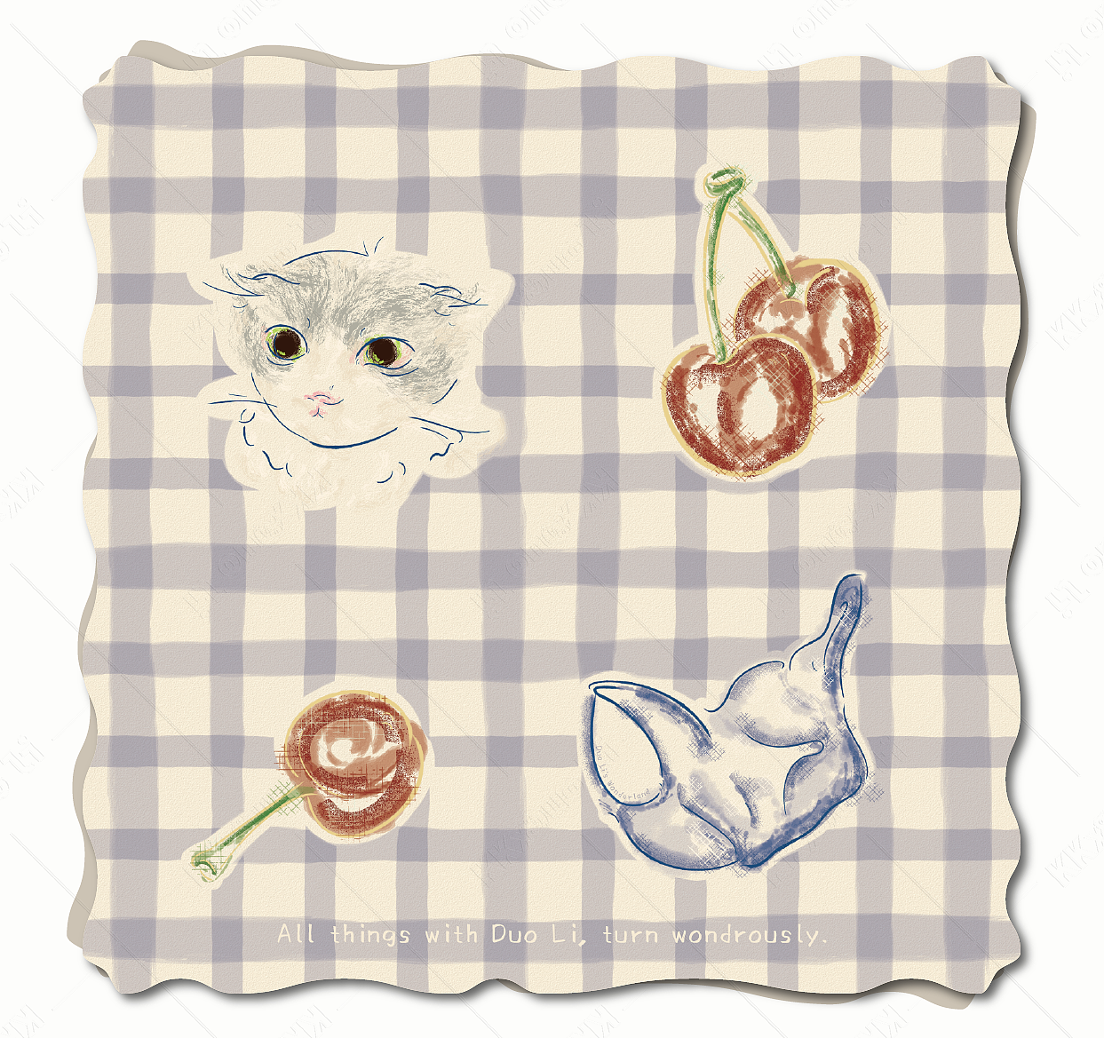 红色宝石与袋子精灵大战贪婪小猫咪（图ZNDA1MzM3MTgw） - 图案 - 站酷设计师多梨的奇幻世界原创素材 - 站酷ZCOOL