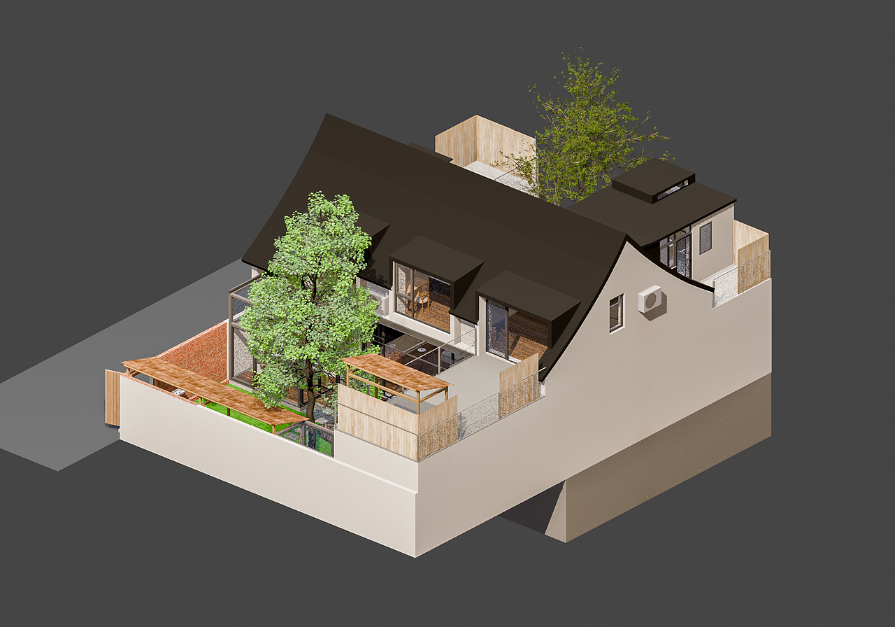 blender自建房设计2（西开门）（图ZNDA1MzQwOTU2） - 建筑/空间 - 站酷设计师pollydiary原创素材 - 站酷ZCOOL