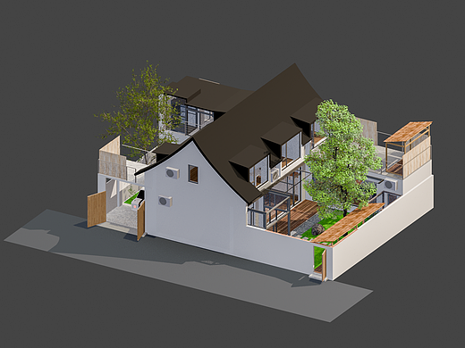 blender自建房设计2（西开门）