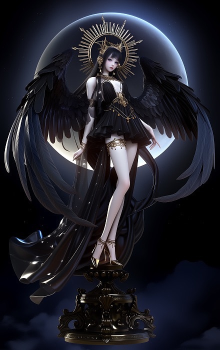 羽翼拟人黑羽少女 精致高级感角色设计（图ZNDA1MzUzNDAw） - 概念设定 - 站酷设计师幻野纪原创素材 - 站酷ZCOOL