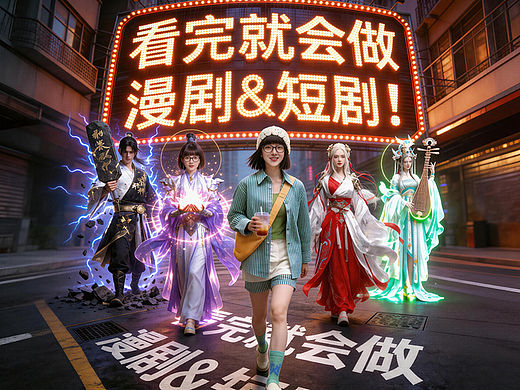 无需提示词🤩九宫格分镜直出AI漫短剧片段