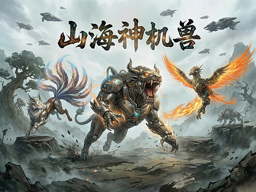 山海神机兽，脑后插管半机械兽系列