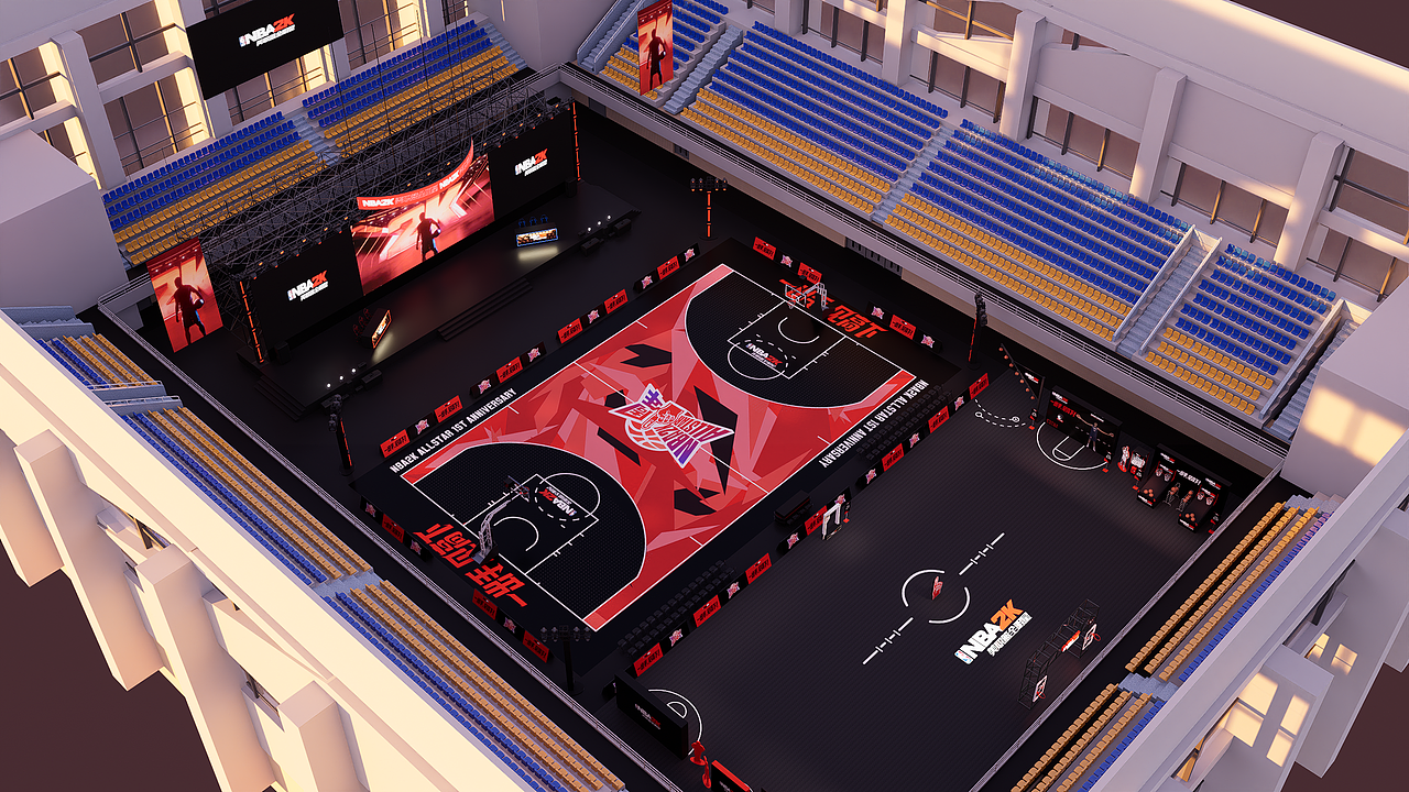 篮球活动场景设计（图ZNDA1MzU3NTY0） - 舞台美术 - 站酷设计师谦沐设计原创素材 - 站酷ZCOOL