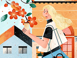 小园素 光阴好 暖调扁平风 可商用生活插画 原创手绘