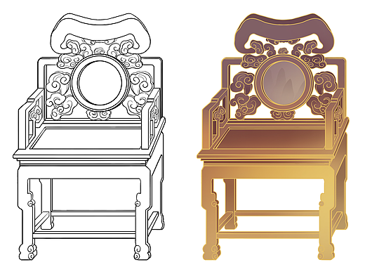 国潮椅子插画