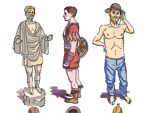 默写六个人物并上色