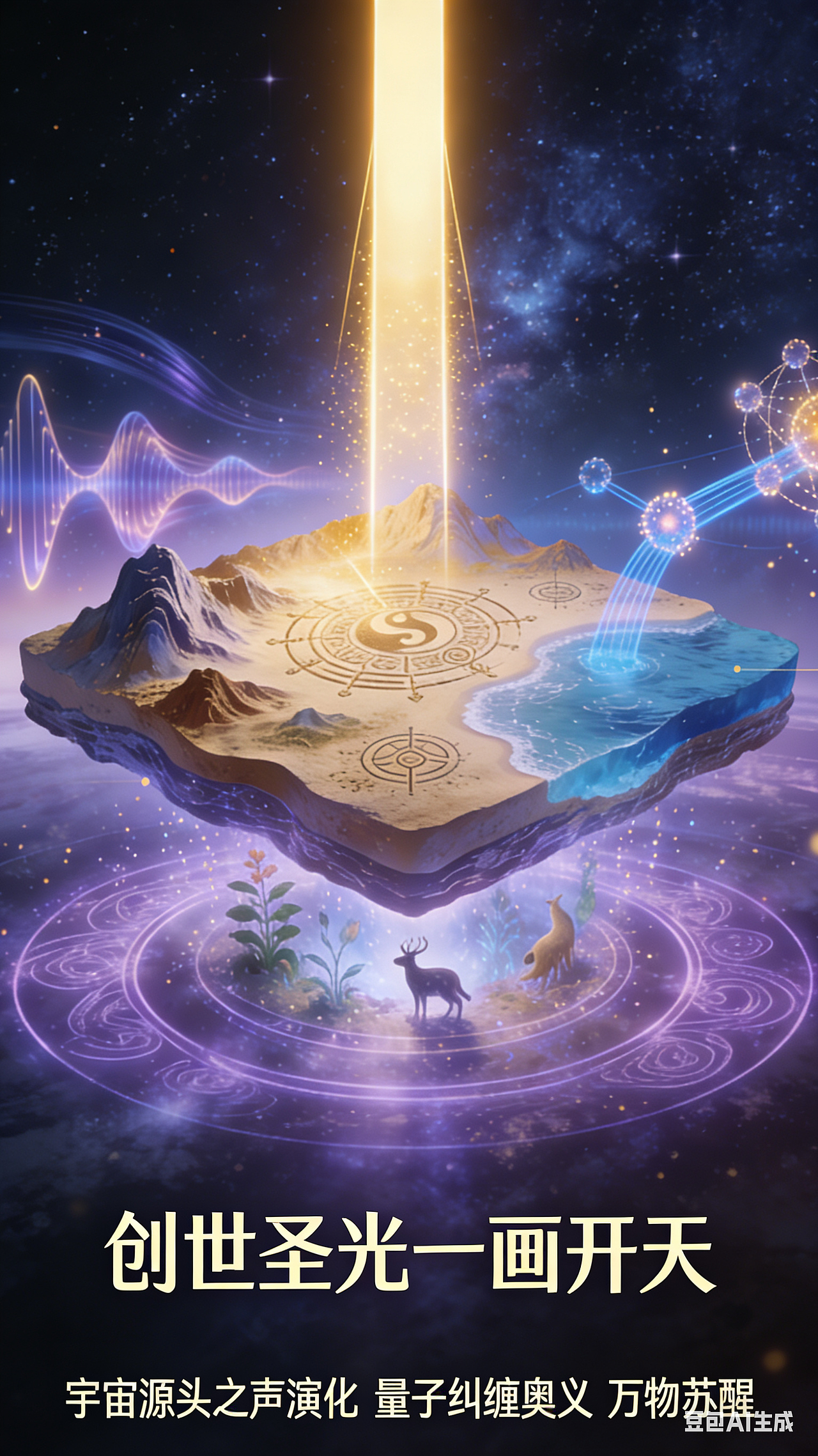 《山海秘钥.创世演化》｜沙盘解析四幅灵性组画（图ZNDA1MzcxOTA4） - 新锐潮流插画 - 站酷设计师李阿吽原创素材 - 站酷ZCOOL