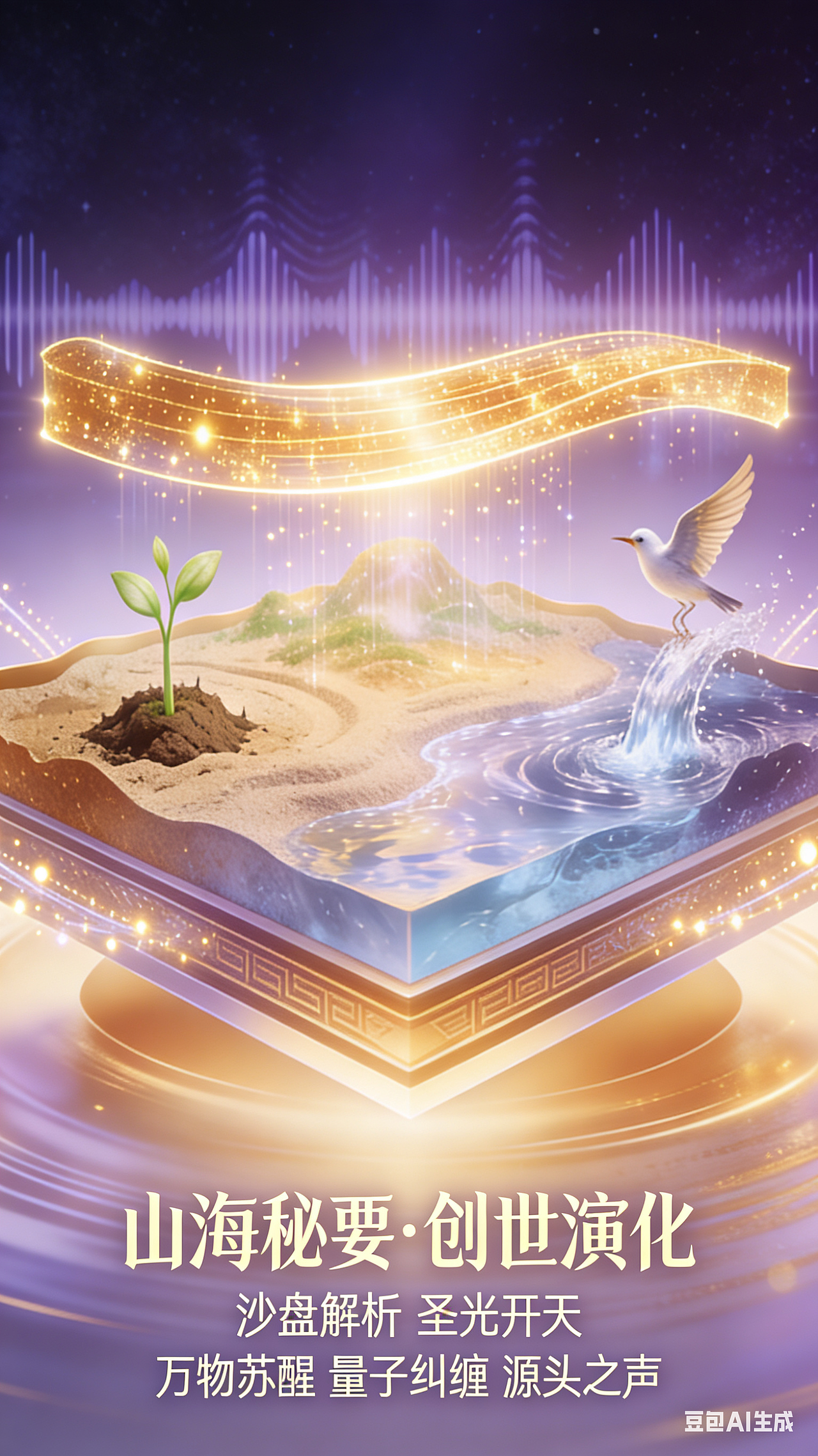 《山海秘钥.创世演化》｜沙盘解析四幅灵性组画（图ZNDA1MzcxOTE2） - 新锐潮流插画 - 站酷设计师李阿吽原创素材 - 站酷ZCOOL