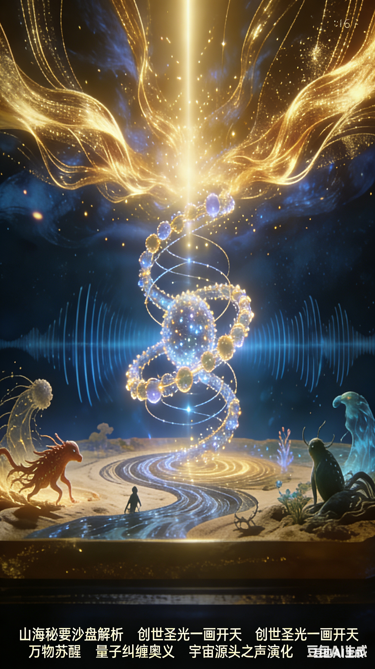 《山海秘钥.创世演化》｜沙盘解析四幅灵性组画（图ZNDA1MzcxOTA0） - 新锐潮流插画 - 站酷设计师李阿吽原创素材 - 站酷ZCOOL