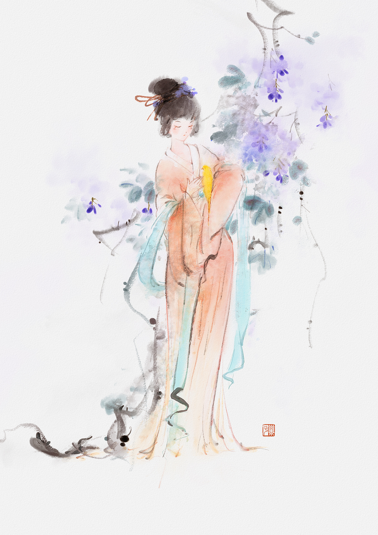 花事未了 春（图ZNDA1MzgxMDI4） - 商业插画 - 站酷设计师樂的樂兮原创素材 - 站酷ZCOOL