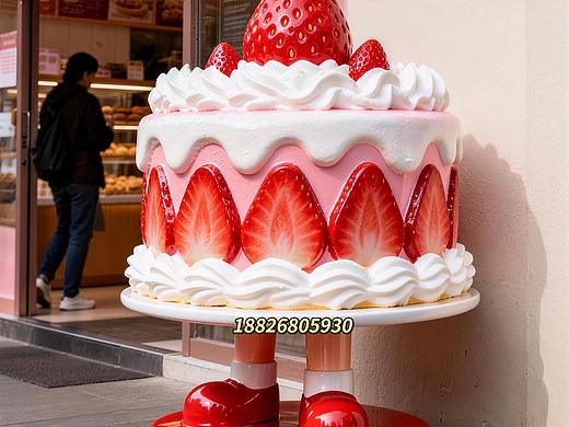 草莓蛋糕雕塑