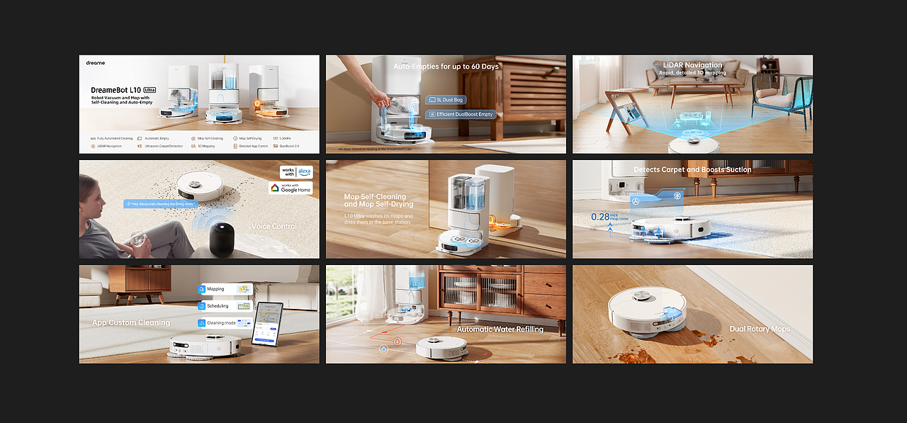 Dreame-扫地机-L10 Ultra 新品全案设计（图ZNDA1Mzk0Nzg4） - 宣传物料 - 站酷设计师九页原创素材 - 站酷ZCOOL
