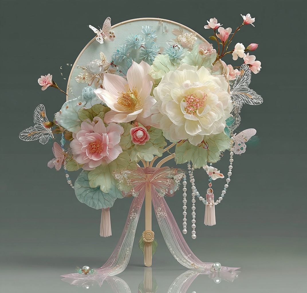 东方美学花束团扇 精致治愈系新中式设计（图ZNDA1Mzk3ODcy） - 工艺品设计 - 站酷设计师幻野纪原创素材 - 站酷ZCOOL