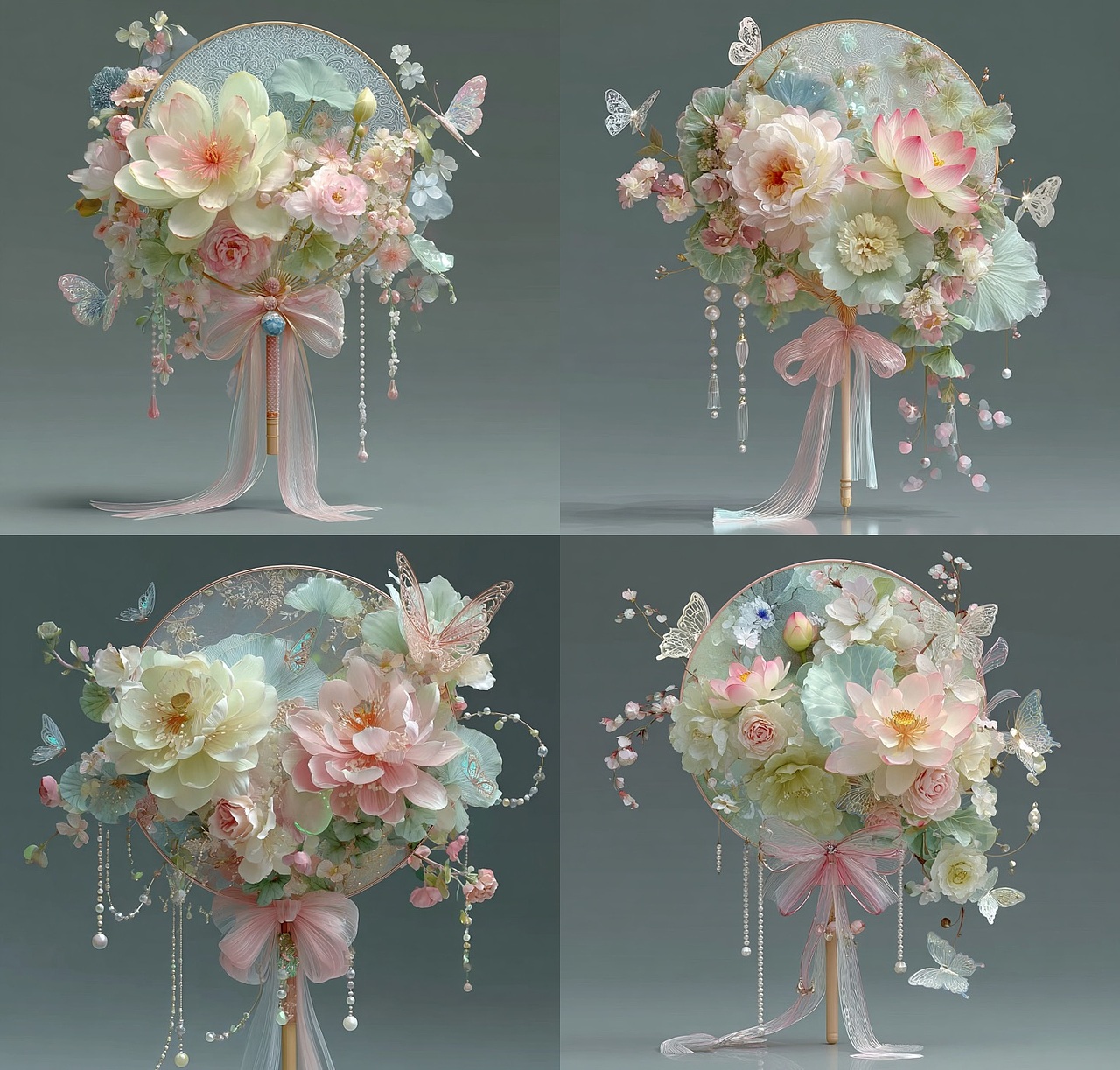 东方美学花束团扇 精致治愈系新中式设计（图ZNDA1Mzk3ODg4） - 工艺品设计 - 站酷设计师幻野纪原创素材 - 站酷ZCOOL