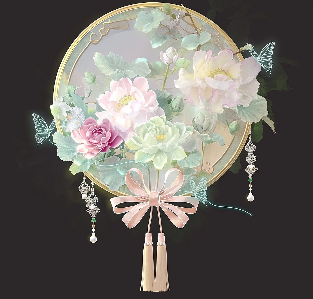 东方美学花束团扇 精致治愈系新中式设计（图ZNDA1Mzk3ODgw） - 工艺品设计 - 站酷设计师幻野纪原创素材 - 站酷ZCOOL