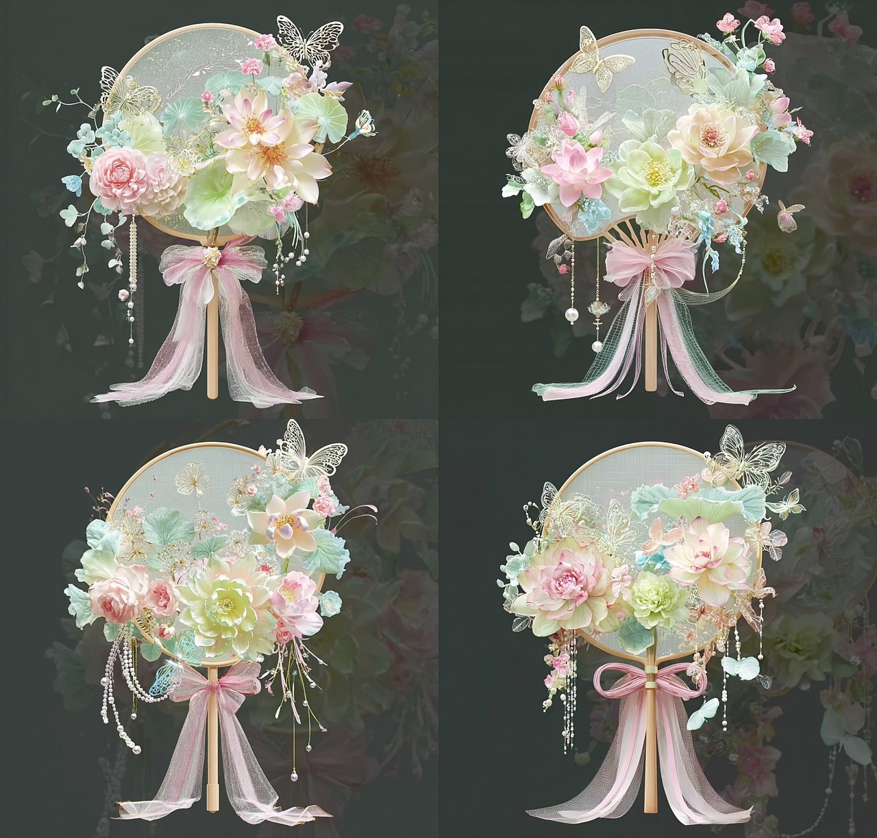 东方美学花束团扇 精致治愈系新中式设计（图ZNDA1Mzk3ODk2） - 工艺品设计 - 站酷设计师幻野纪原创素材 - 站酷ZCOOL