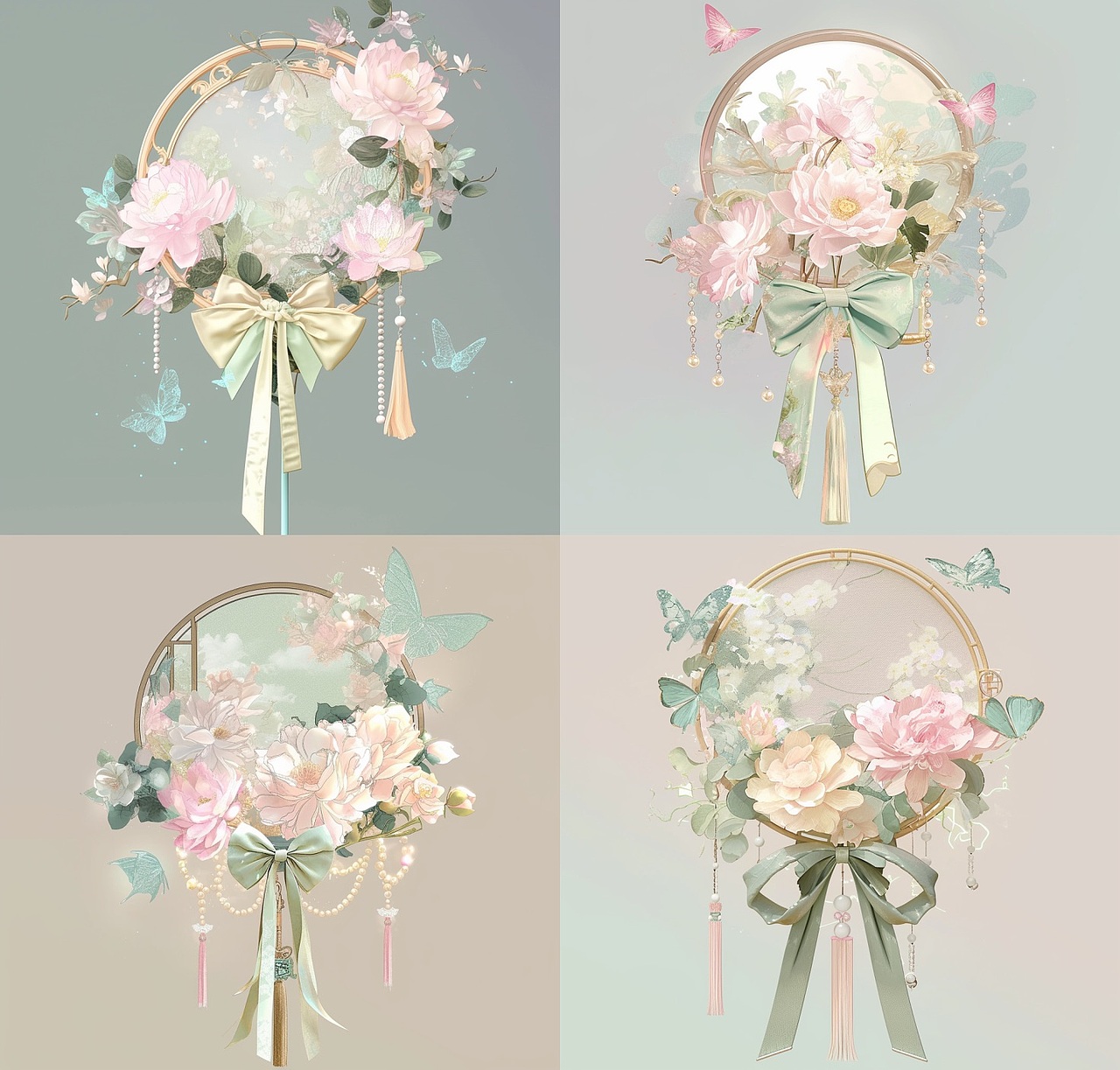 东方美学花束团扇 精致治愈系新中式设计（图ZNDA1Mzk3OTA0） - 工艺品设计 - 站酷设计师幻野纪原创素材 - 站酷ZCOOL