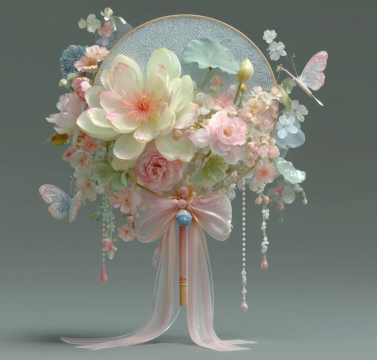 东方美学花束团扇 精致治愈系新中式设计（图ZNDA1Mzk3OTUy） - 工艺品设计 - 站酷设计师幻野纪原创素材 - 站酷ZCOOL