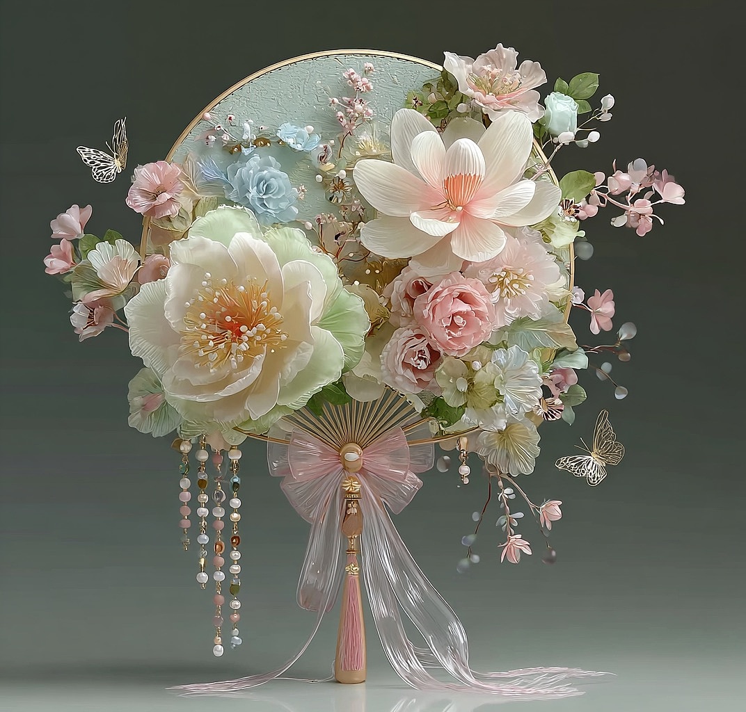 东方美学花束团扇 精致治愈系新中式设计（图ZNDA1Mzk3OTU2） - 工艺品设计 - 站酷设计师幻野纪原创素材 - 站酷ZCOOL