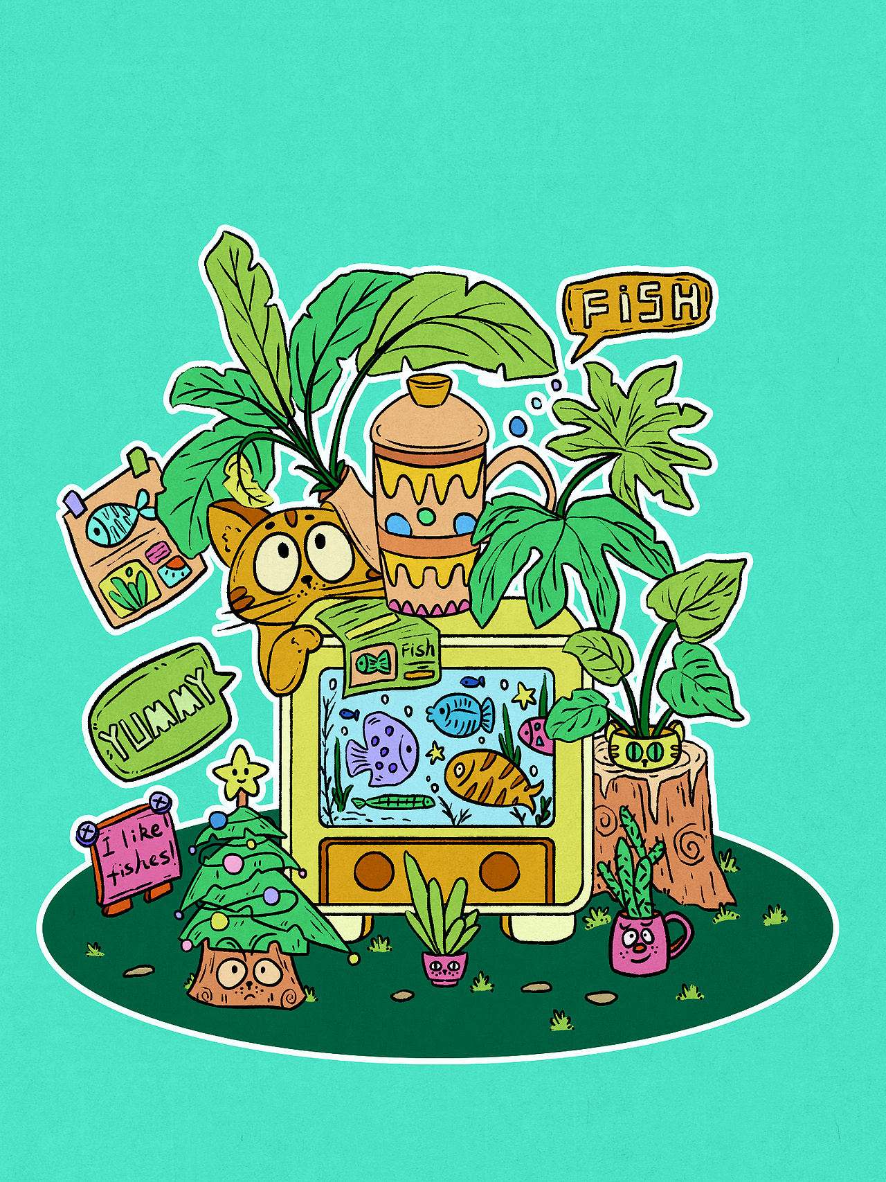 合集｜小场景插画（图ZNDA1Mzk4NzQw） - 商业插画 - 站酷设计师小白若灵原创素材 - 站酷ZCOOL