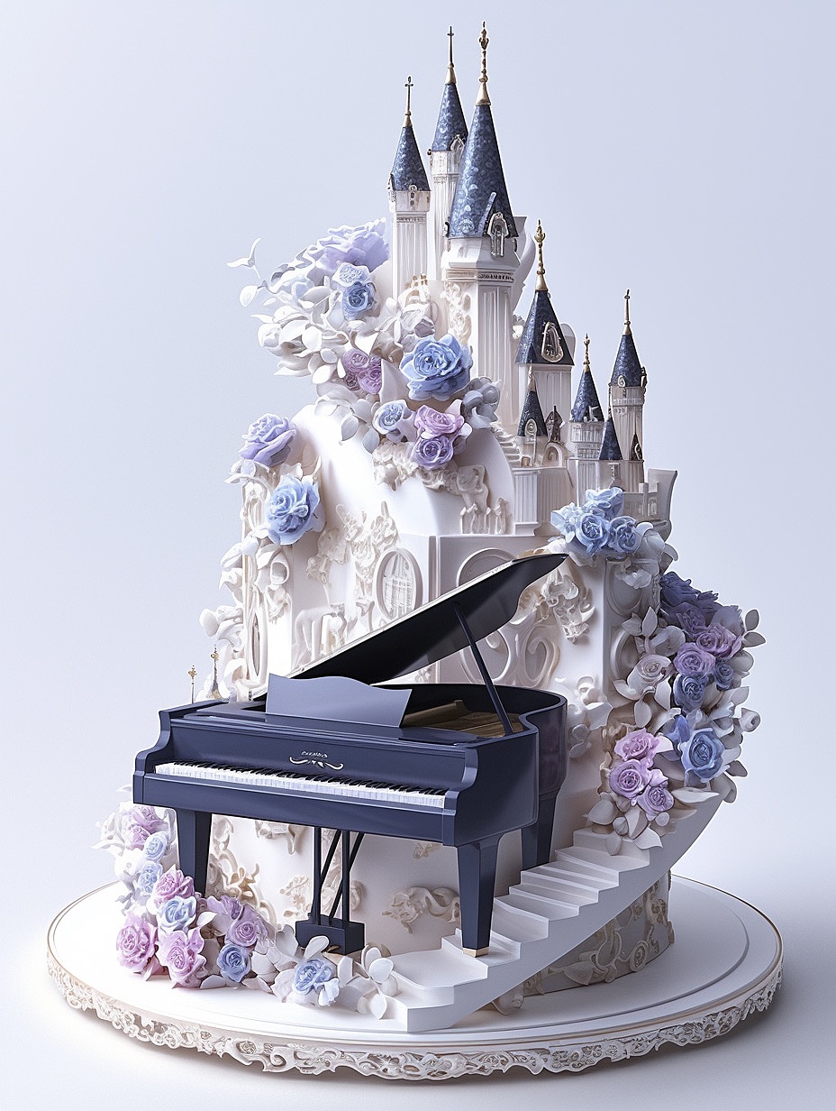 欧式轻奢高级梦幻城堡·花卉钢琴天鹅婚礼素材包（图ZNDA1NDA1NDA4） - 艺术插画 - 站酷设计师幻野纪原创素材 - 站酷ZCOOL