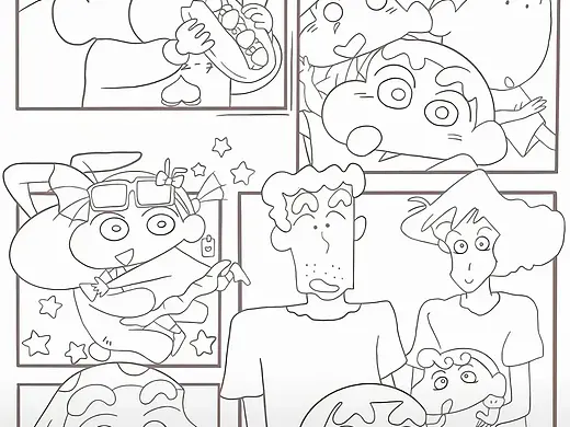 蜡笔小新全家福线稿（个人主页-ZNzM0NDU4Mjg=） - 其他 - 站酷设计师Z857822691原创素材 - 站酷ZCOOL