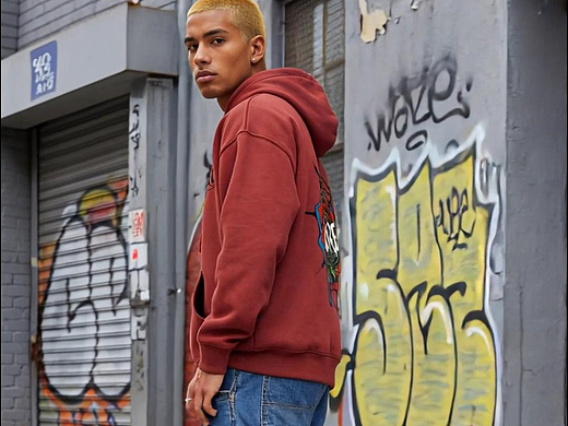 AI生成服装模特视频-Oversized Hoodie