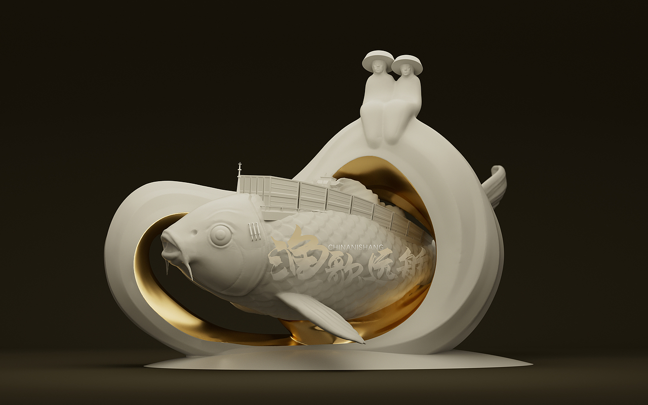 《渔歌远航》平陆运河公共雕塑设计（图ZNDA1NDE5MDg0） - 雕塑 - 站酷设计师倪尚原创素材 - 站酷ZCOOL