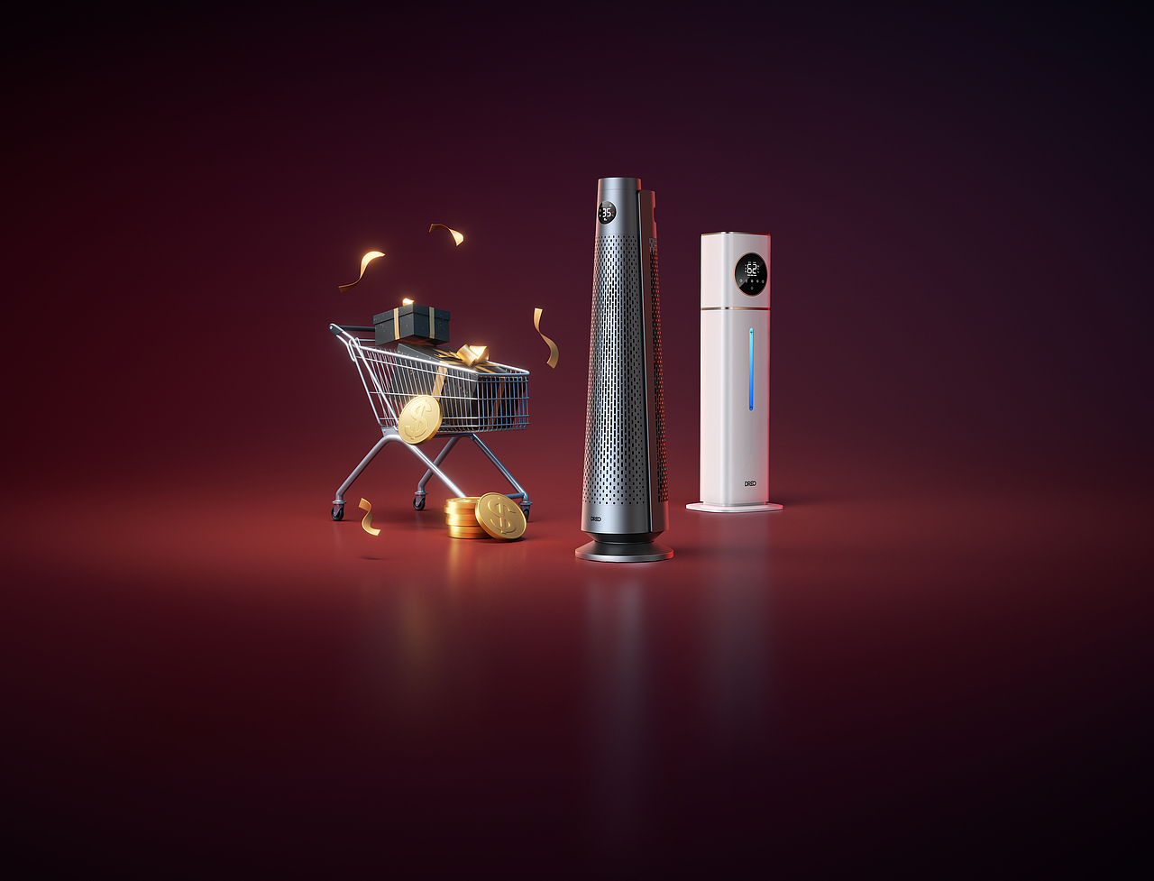 AIGC-空气净化器和加湿器（图ZNDA1NDI0MTY0） - AI作品 - 站酷设计师脆森森原创素材 - 站酷ZCOOL