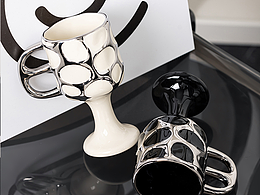 产品摄影 / 黑白撞色高脚杯