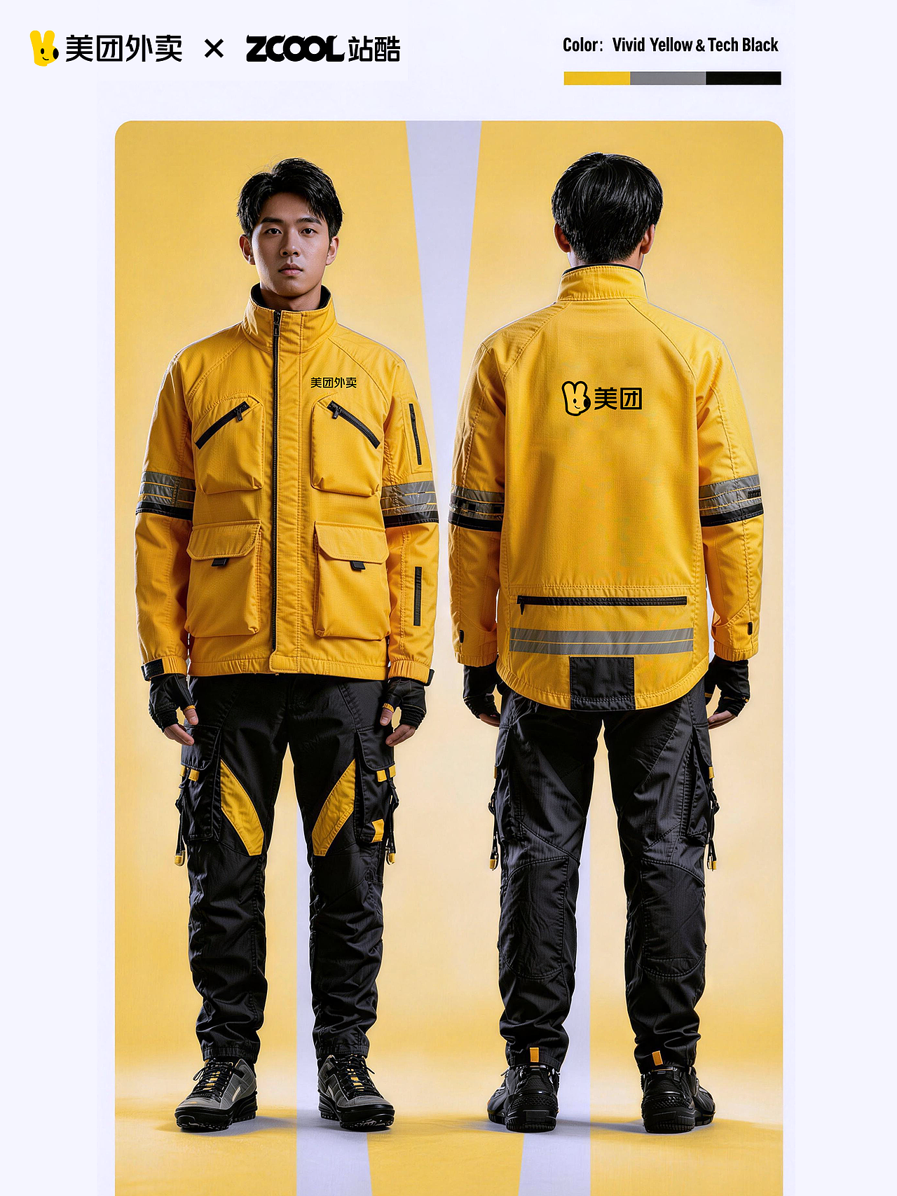 美团者联盟-美团外卖第一届黄衣服设计大赛(图ZNDA1NDI2NzE2) - AI作品 - 站酷设计师陈鑫字星尘原创素材 - 站酷ZCOOL