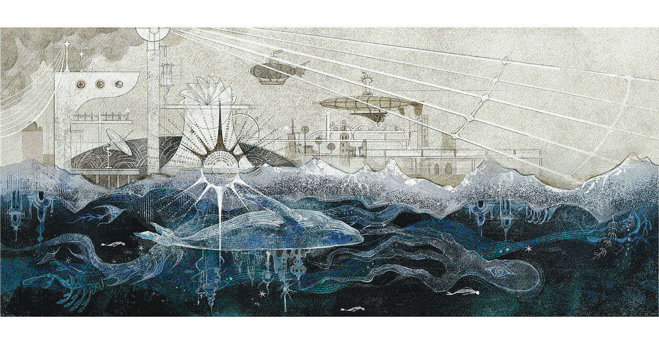 海浪与大地的往事（图ZNDA1NDMyNTg0） - 艺术插画 - 站酷设计师鳴冬原创素材 - 站酷ZCOOL